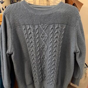 SHEIN Blue Cable Knit Sweater (54)